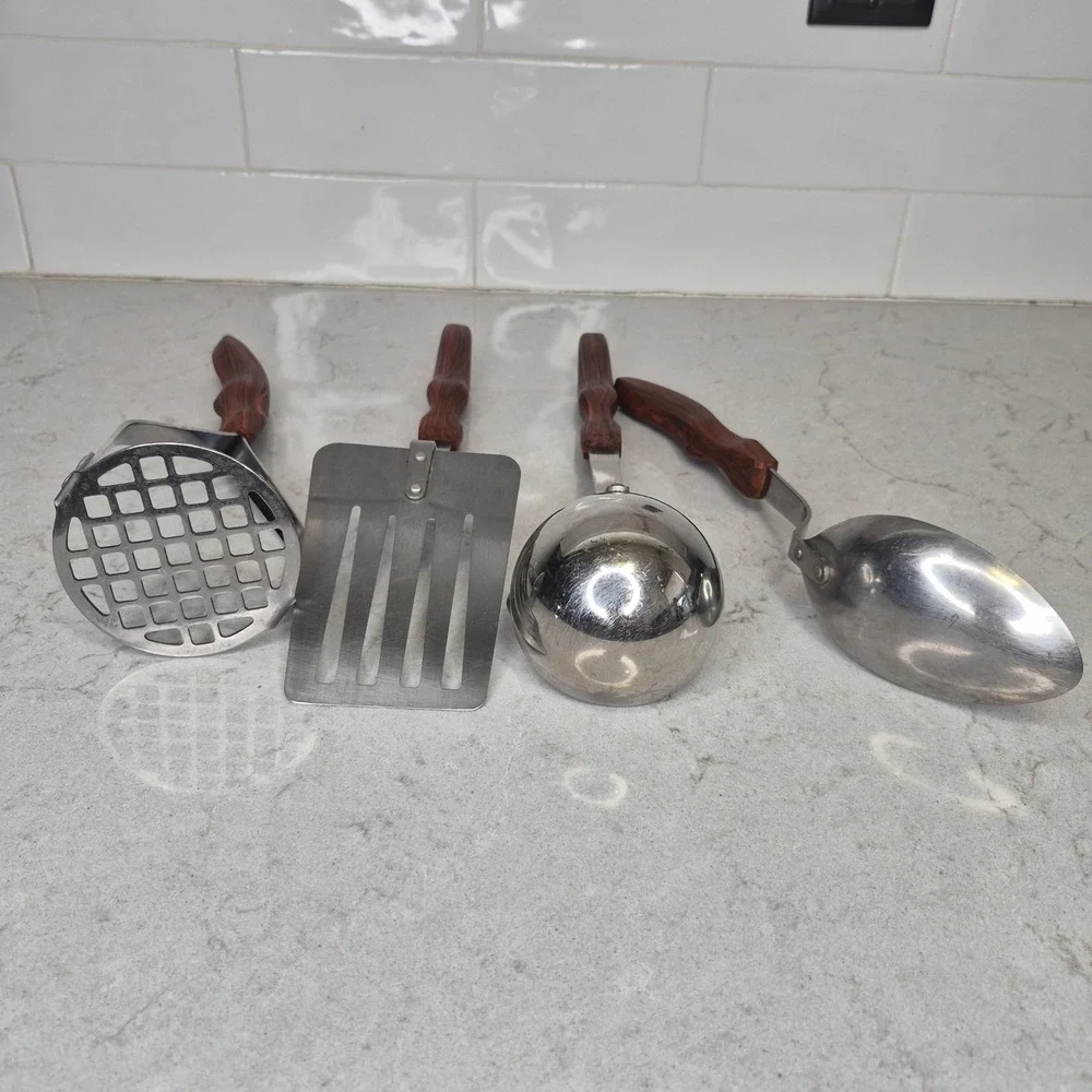 Cutco Vintage 4 Pc Kitchen Utensil Set 12 14 15 16 Masher Spatula Ladle USA
